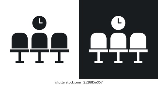 Waiting Room icons. solid style vector