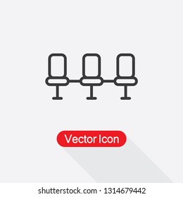 Waiting Room Icon,Waiting Room Seats Icon, Airport Seat Icon Vector Illustration Eps10