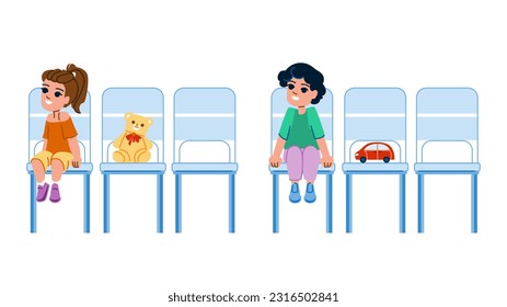 waiting room kid vector. child clinic, hospital doctor, medical family, woman health, mother care waiting room kid character. people flat cartoon illustration
