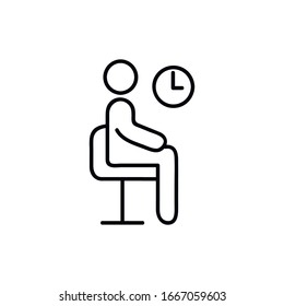 Waiting room line icon, outline vector sign, linear style pictogram isolated on white. Symbol, logo illustration. Pixel perfect vector graphics