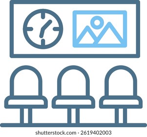 Waiting Room Line Two Colour Icon