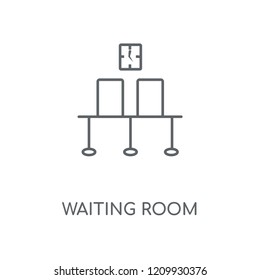 Waiting room linear icon. Waiting room concept stroke symbol design. Thin graphic elements vector illustration, outline pattern on a white background, eps 10.
