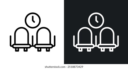 Waiting room outlined icon vector collection.