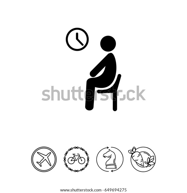 Waiting Room Patient Icon People Signs Symbols Stock Image