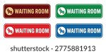 Waiting Room Sign Set in Multiple Colors with Modern Icon Design
