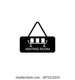 waiting room sign vector icon