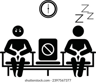 waiting room snooze man vector icon