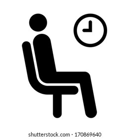 Waiting room symbol isolated on white background