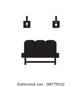 símbolo de sala de espera con icono de vector de tabla