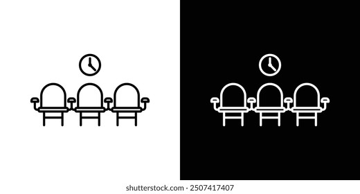 Conjunto de iconos de Vector de línea delgada de sala de espera.