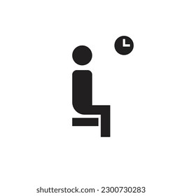 waiting room time vector icon
