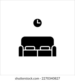Waiting room vector icon, linear concept, outline sign symbol on white background