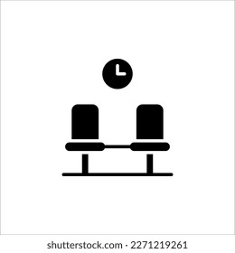 Waiting room vector icon, linear concept, outline sign symbol on white background