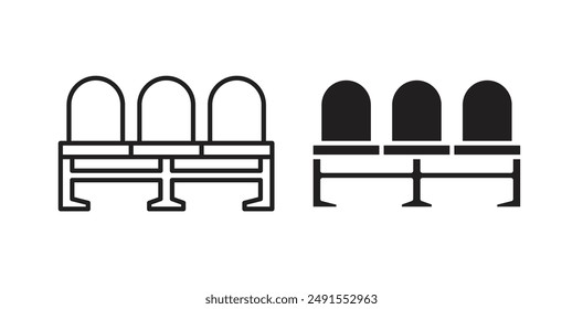 Waiting room vector icon set in black color.