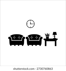 Wartezimmer, Vektorsymbol-Design