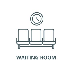 Waiting Room Vector Line Icon, Linear Concept, Outline Sign, Symbol