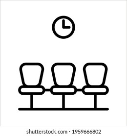 Waiting room vector line icon, linear concept, outline sign, symbol on white background