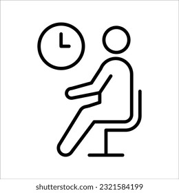 Waiting room vector line icon, linear concept, outline sign, symbol, on white background.