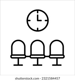 Waiting room vector line icon, linear concept, outline sign, symbol, on white background.