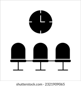 Waiting room vector line icon, linear concept, outline sign, symbol, on white background.