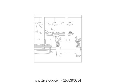 Waiting Room Vector Object Airport Illustration