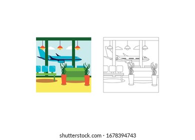 Waiting Room Vector Object Airport Illustration