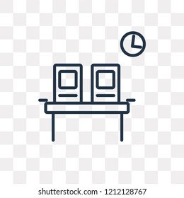 Waiting room vector outline icon isolated on transparent background, high quality linear Waiting room transparency concept can be used web and mobile