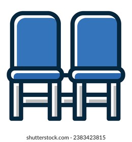 Waiting Room Vector Thick Line Filled Dark Colors Icons For Personal And Commercial Use.
