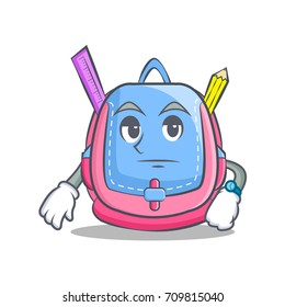 Waiting school bag character cartoon