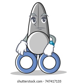 Waiting scissor character cartoon style