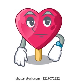 Waiting the shaped heart ice cream mascot