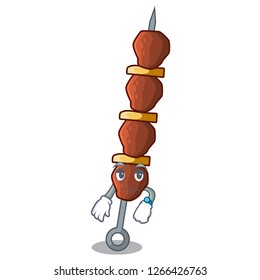 Waiting shish chicken isolated on in mascot