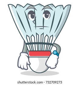 Waiting shuttlecock character cartoon vector art illustration