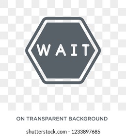 Waiting sign icon. Trendy flat vector Waiting sign icon on transparent background from traffic sign collection. 