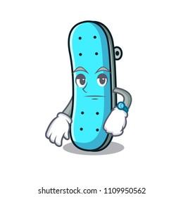 Waiting skateboard mascot cartoon style