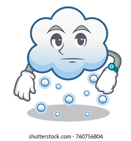 Waiting snow cloud character cartoon vector illustration