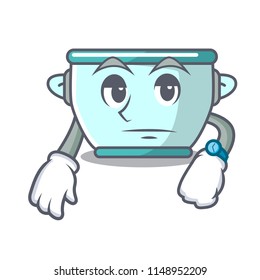 Waiting steel pot mascot cartoon