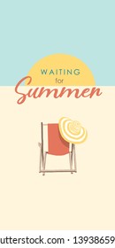 Waiting for summer. Illustration for poster, banner and wallpaper