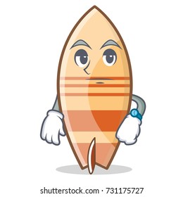 Waiting surfboard character cartoon style