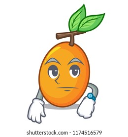 Waiting sweet yellow plum isolated on mascot