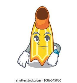 Waiting swim fin mascot cartoon