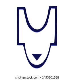 Waiting Ticket. Hand Drawn Icon with Blue Ballpoint Pen Style.