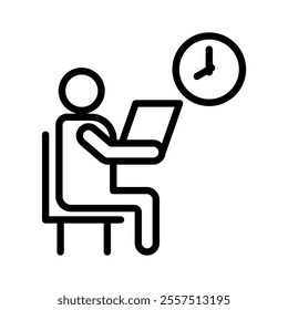 waiting time icon line vector illustration on white background.