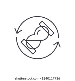 Waiting time line icon concept. Waiting time vector linear illustration, symbol, sign