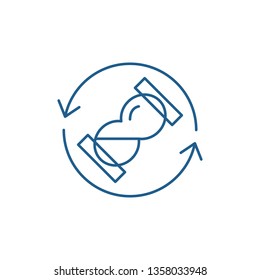 Waiting time line icon concept. Waiting time flat  vector symbol, sign, outline illustration.