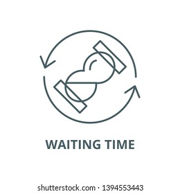 Waiting time vector line icon, linear concept, outline sign, symbol