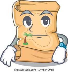 Waiting treasure map isolated with the cartoon