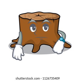 Waiting tree stump mascot cartoon