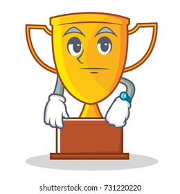 Waiting trophy character cartoon style