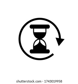 Waiting vector icon. clock illustration sign. hourglass symbol. timer logo.